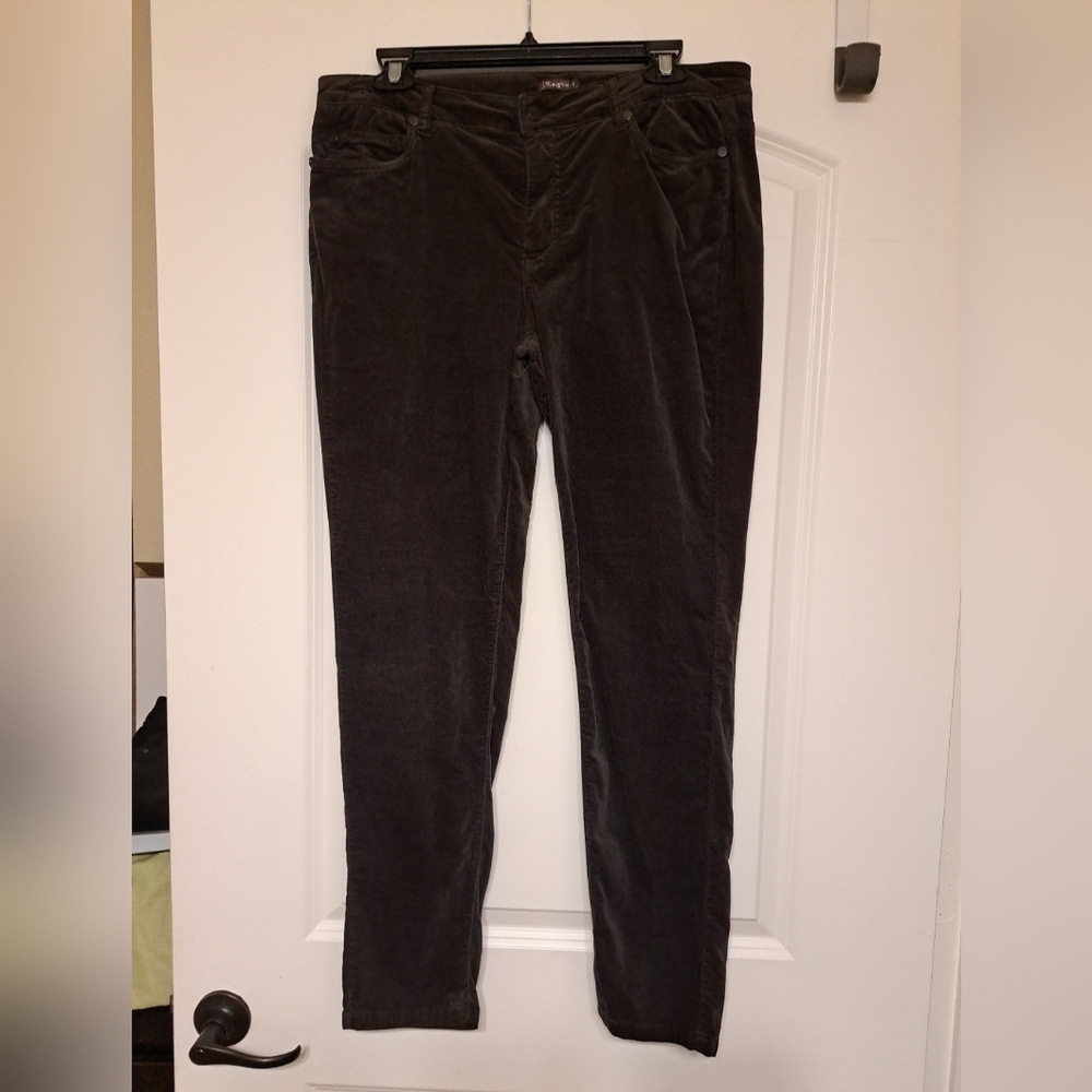 J. McLaughlin Velour Pants Elephant Brown Sz 10 EUC
